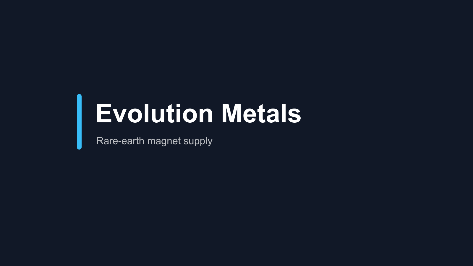 Evolution Metals & Technologies company media